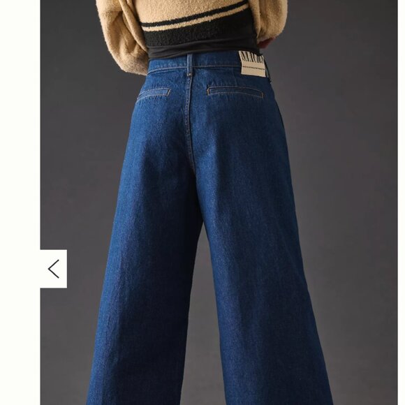 MOTHER “Snacks” Sz 27 high waist super flare tailored pleats Dark Blue Jeans - Picture 2 of 5